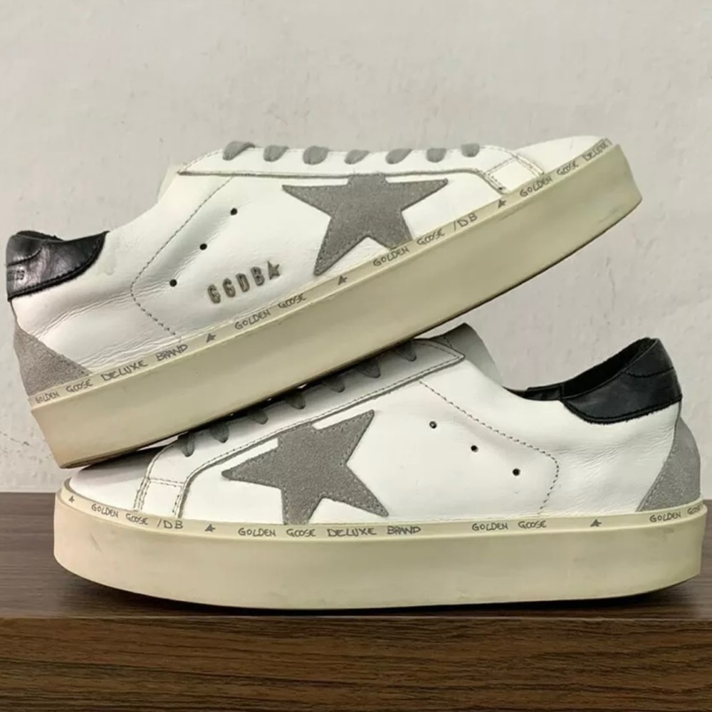 $635 Golden Goose Hi-Star White Black Size 40 / US 10